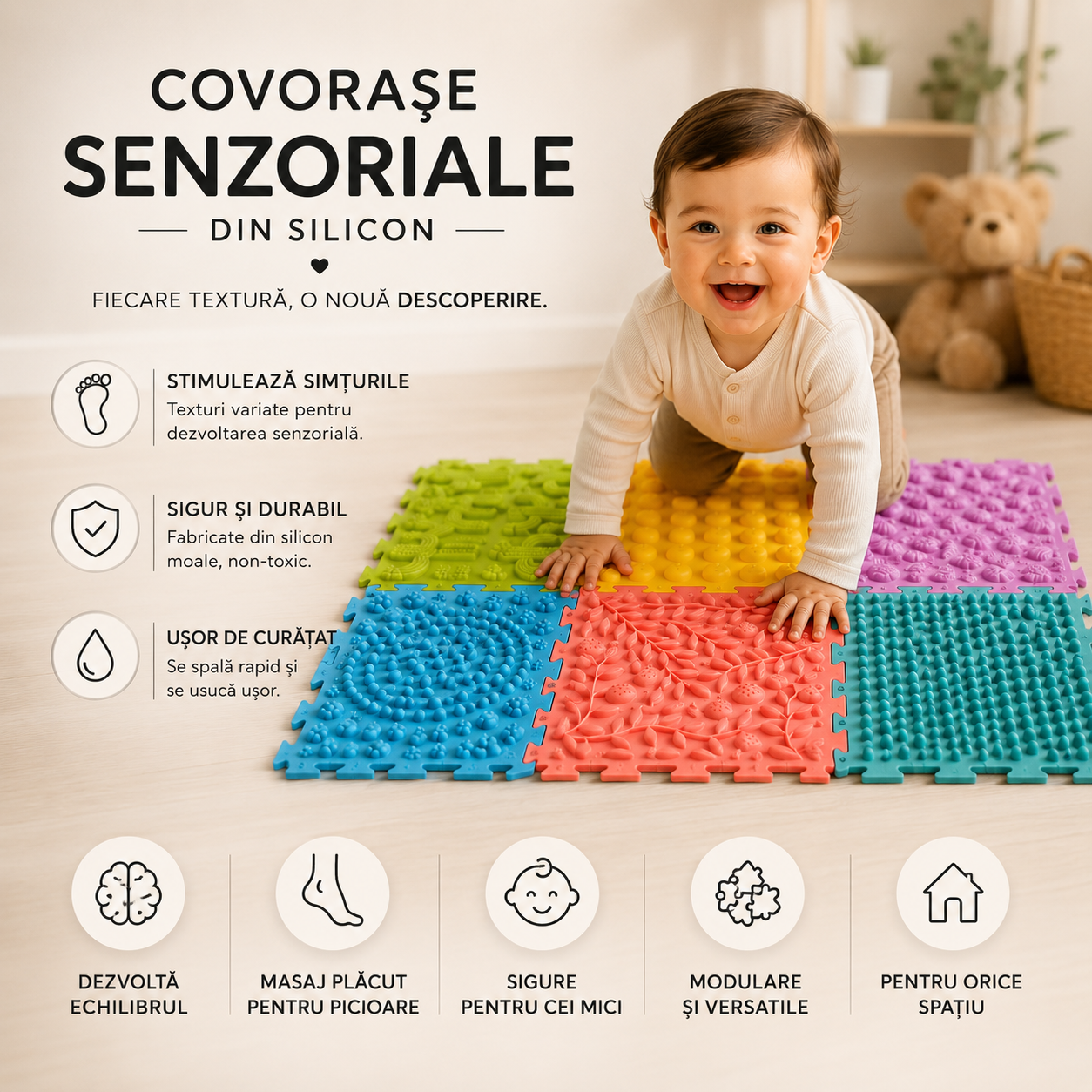 Covorașe senzoriale din silicon